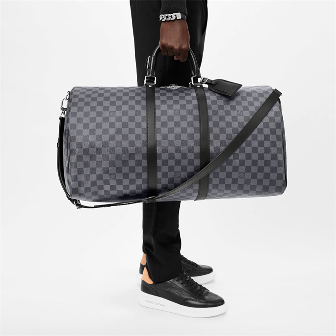 lv louis vuitton keepall bandoulière 55 damier graphite duffle bag